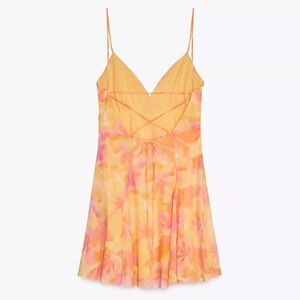 Zara Floral Spaghetti Strap Dress